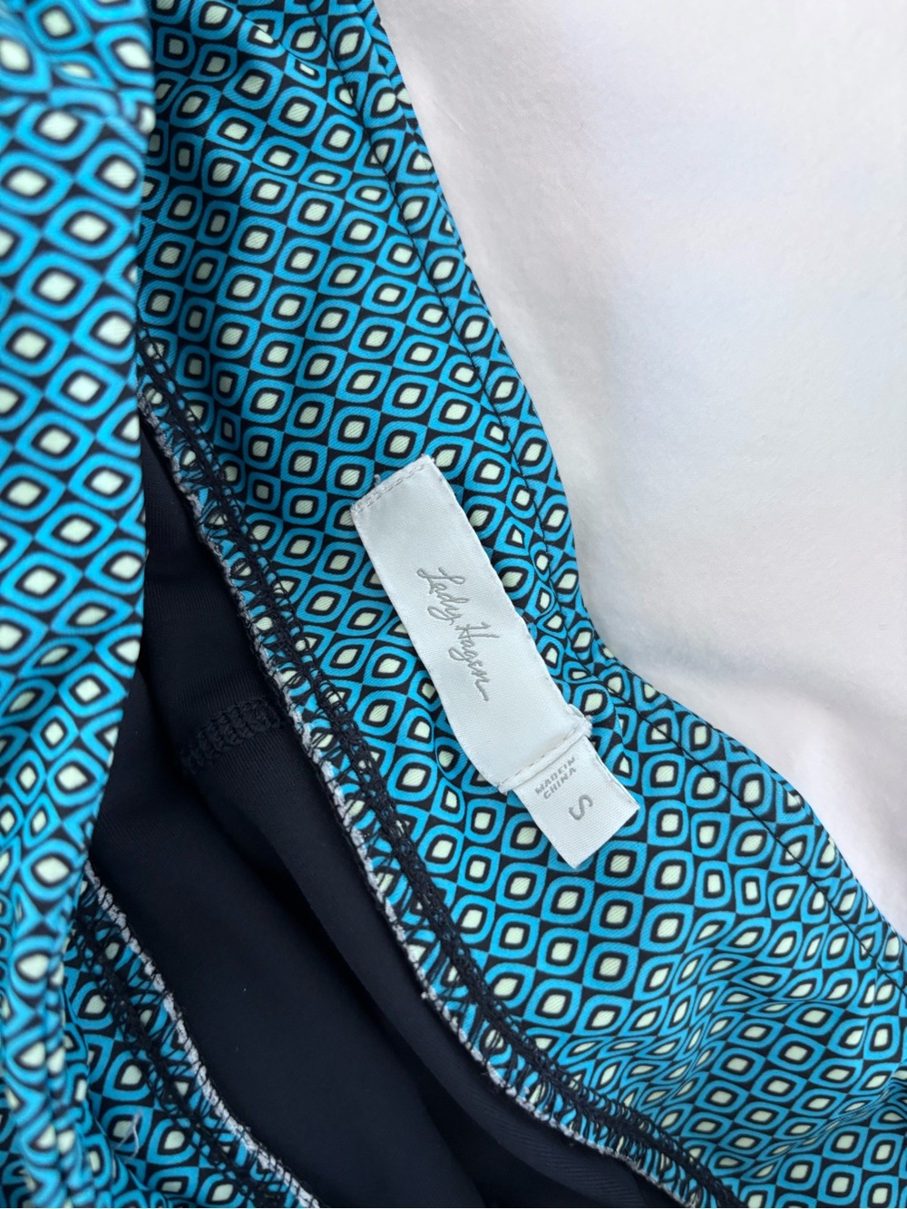 Lady Hagen Teal Geometric Mini Skirt